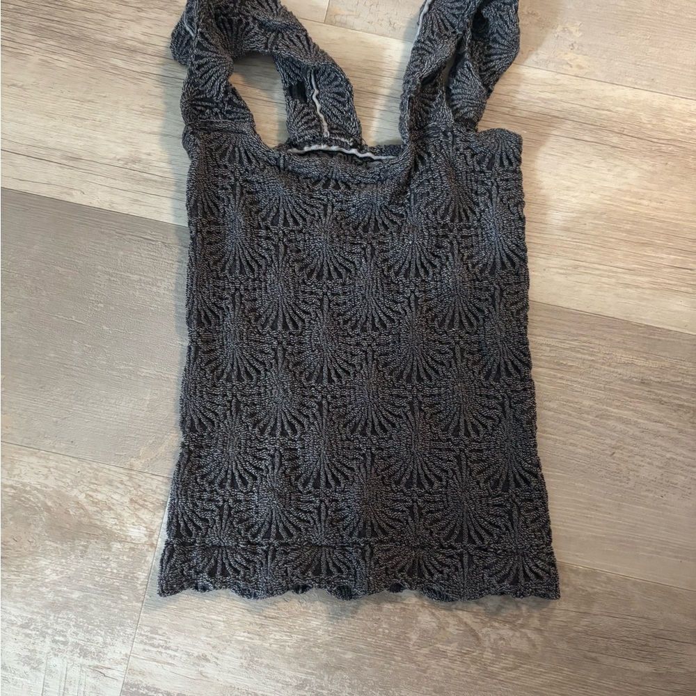 Free People Gray Crochet Camisole